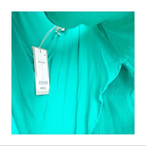 Kelly Green Wrap Tank Top Blouse Casual Athleisure - Picture 11 of 16